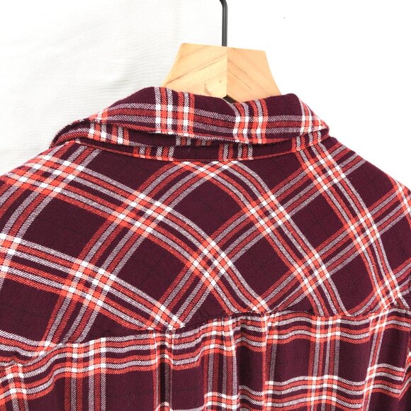 Lane Bryant button up shirt flannel long sleeved red plaid top casual 18 20 READ - Picture 10 of 10